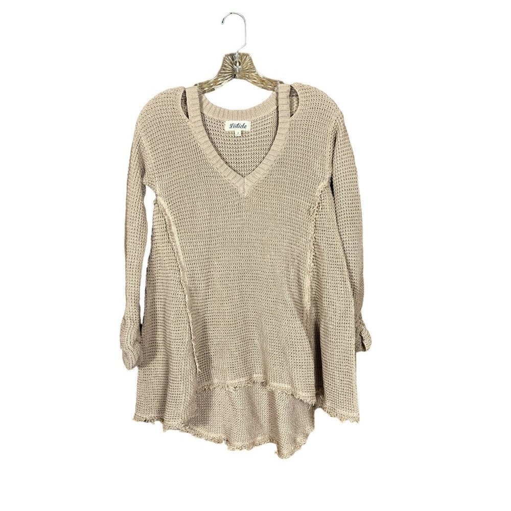 Listicle Women's Cold Shoulder Knitted Sweater Top